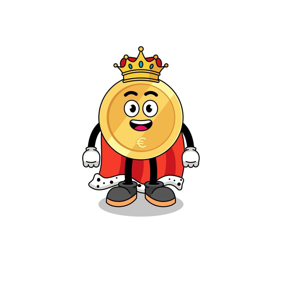 Mascot Illustration of euro coin king vector
