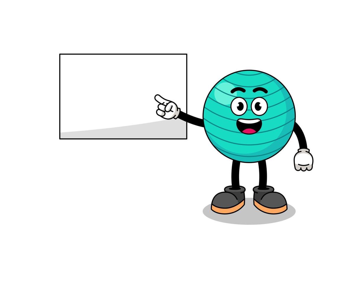 exercise ball illustration doing a presentation vector