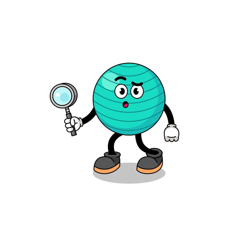 Mascot of exercise ball searching vector