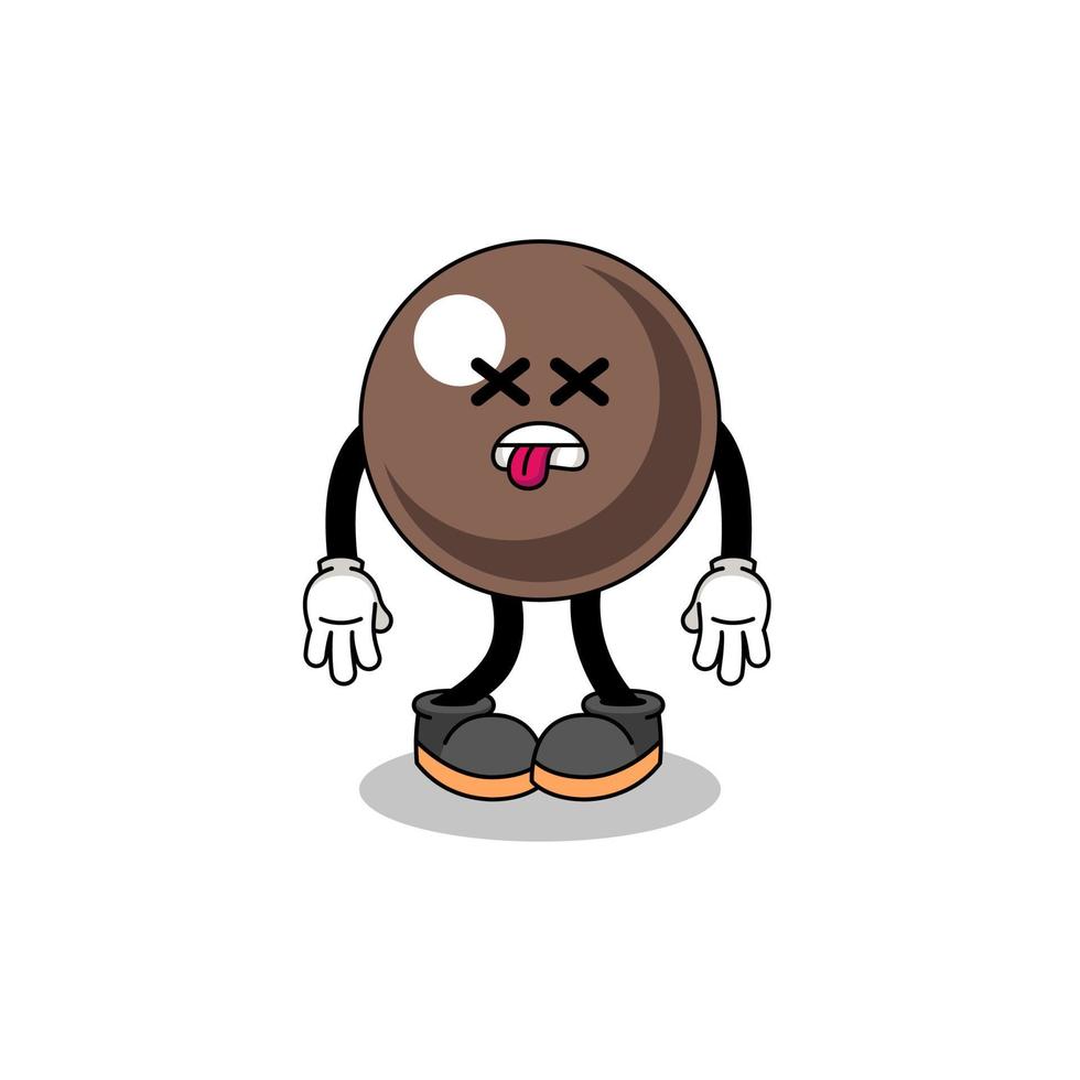 tapioca pearl mascot illustration is dead vector