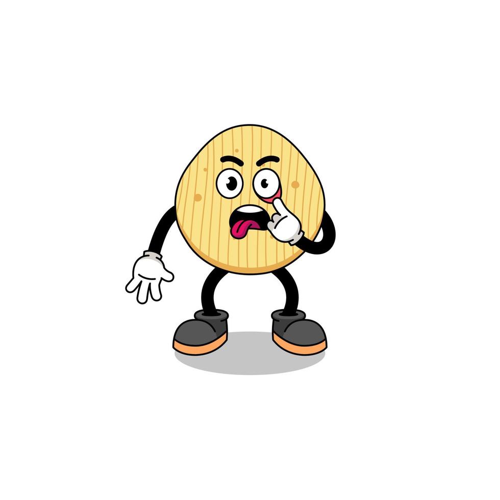 ilustración de personaje de patata frita con lengua fuera vector