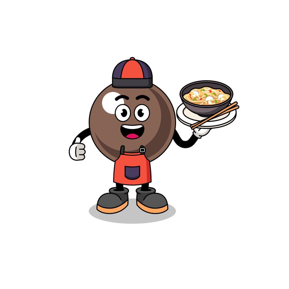 Illustration of tapioca pearl as an asian chef vector