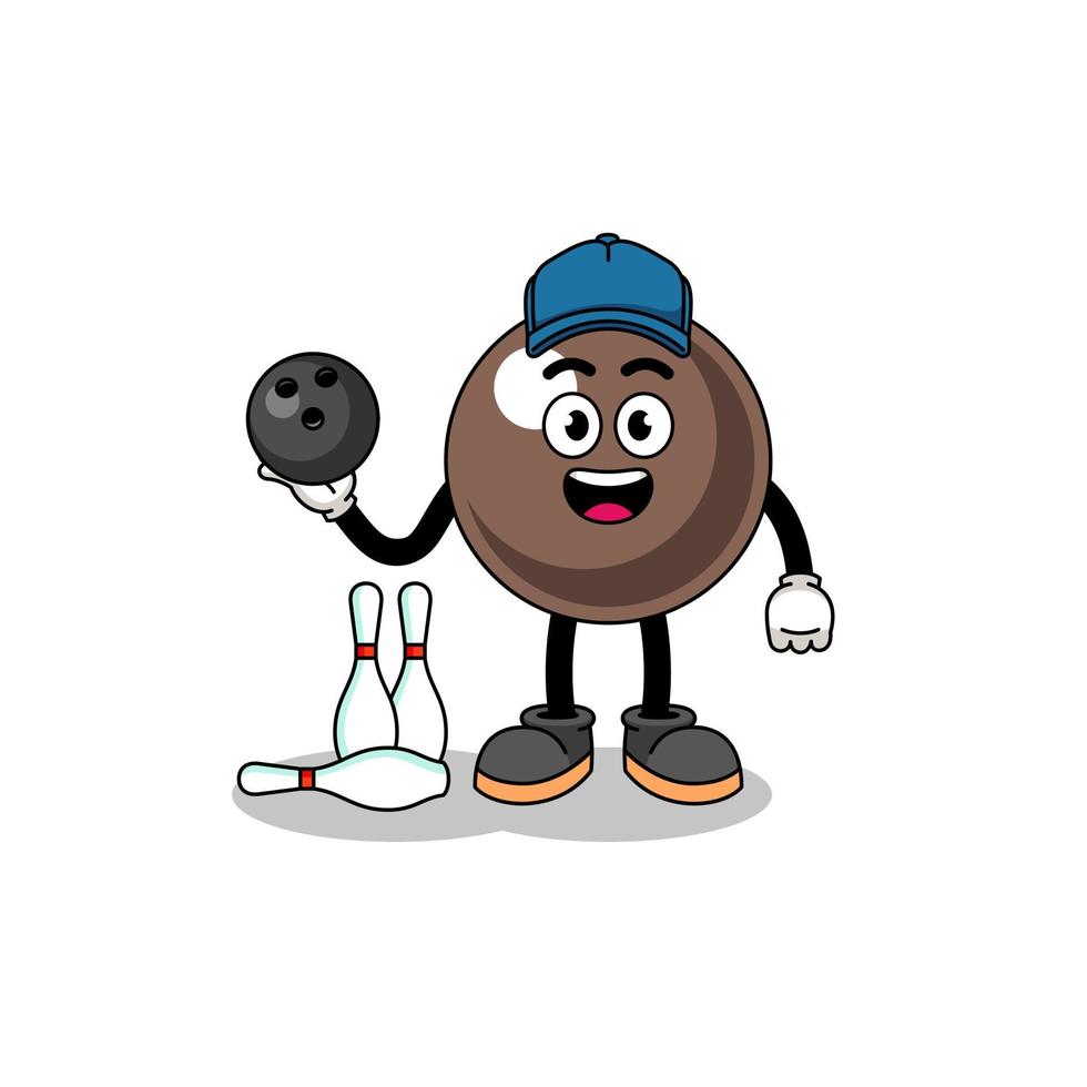 Mascot of tapioca pearl as a bowling player vector