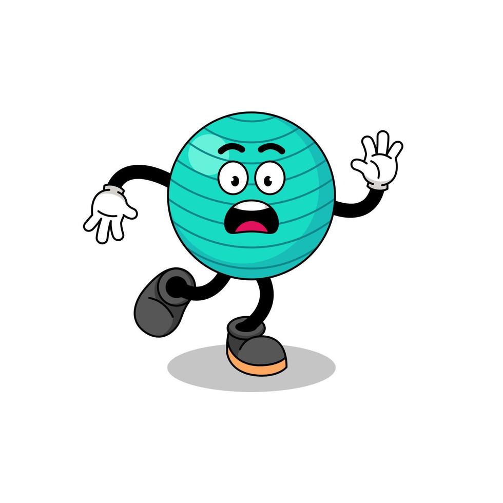 ilustración de mascota de pelota de ejercicio deslizante vector
