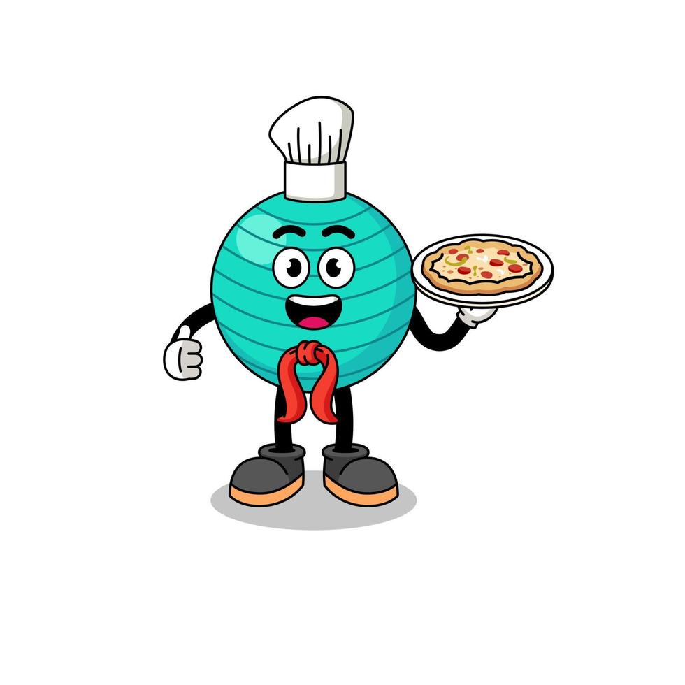 Illustration of exercise ball as an italian chef vector