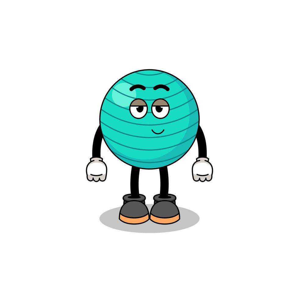 exercise ball cartoon couple with shy pose vector
