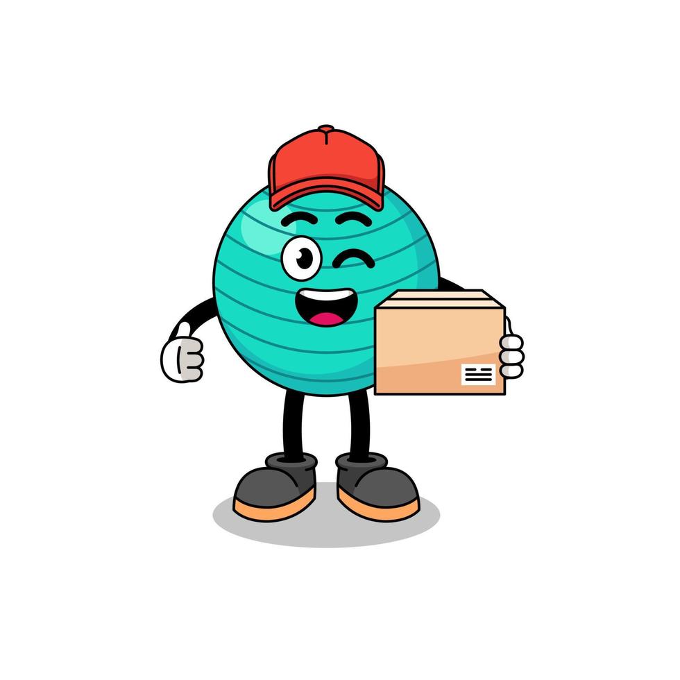 exercise ball mascot cartoon as an courier vector