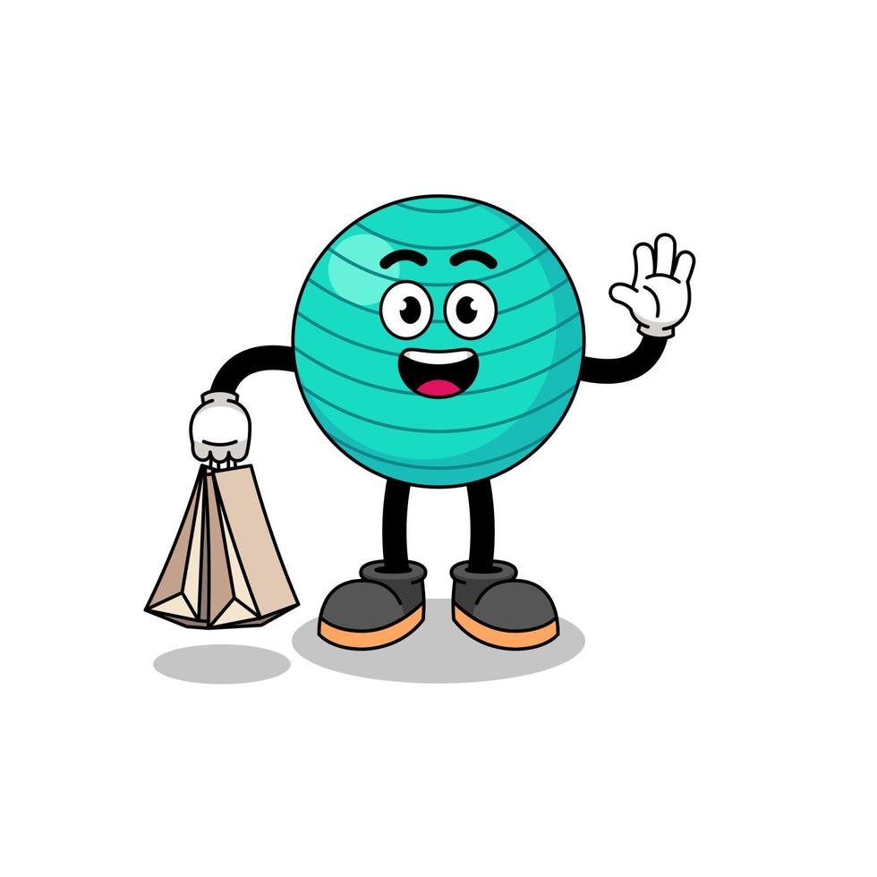 Cartoon of exercise ball shopping vector
