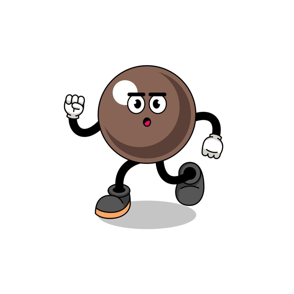 running tapioca pearl mascot illustration vector