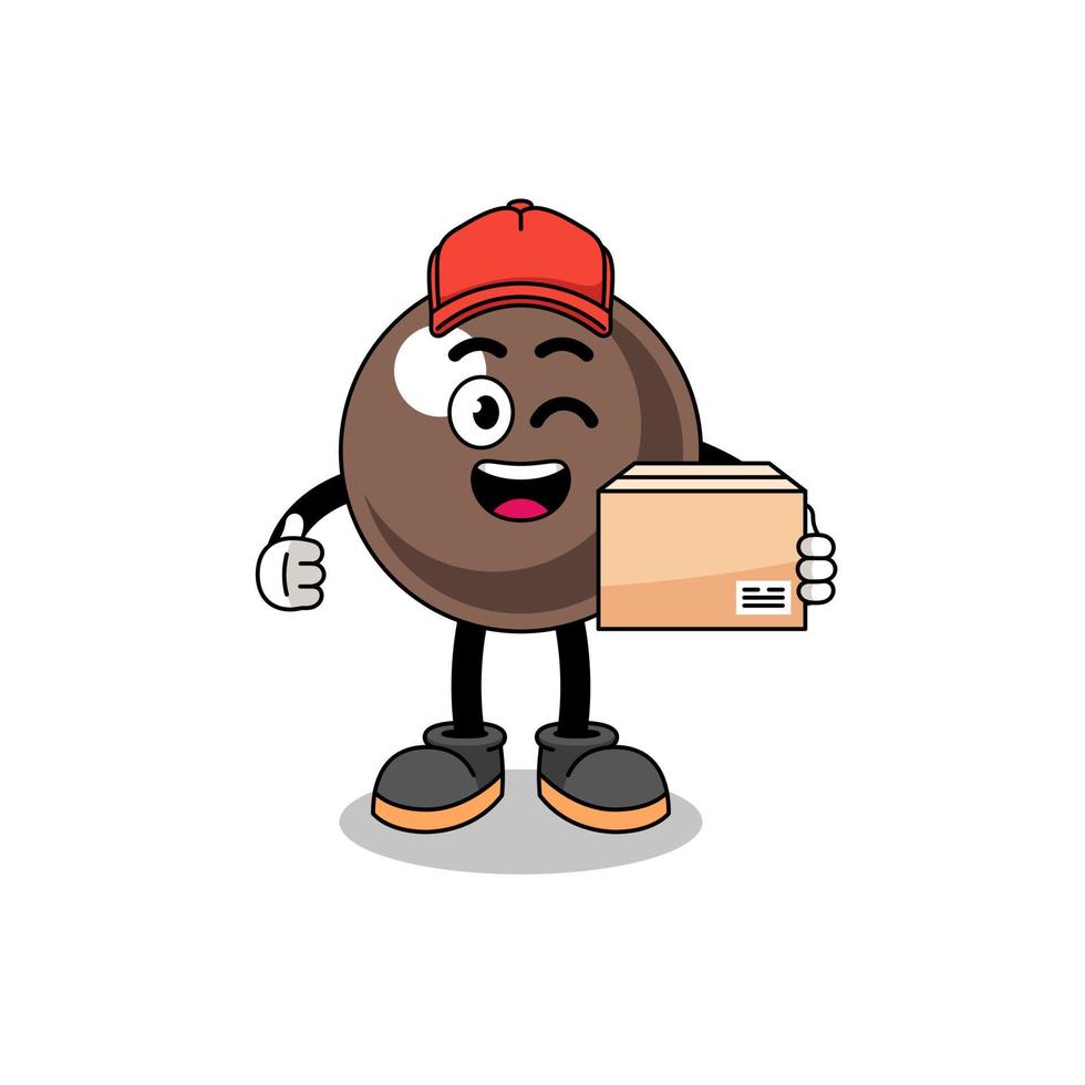 tapioca pearl mascot cartoon as an courier vector