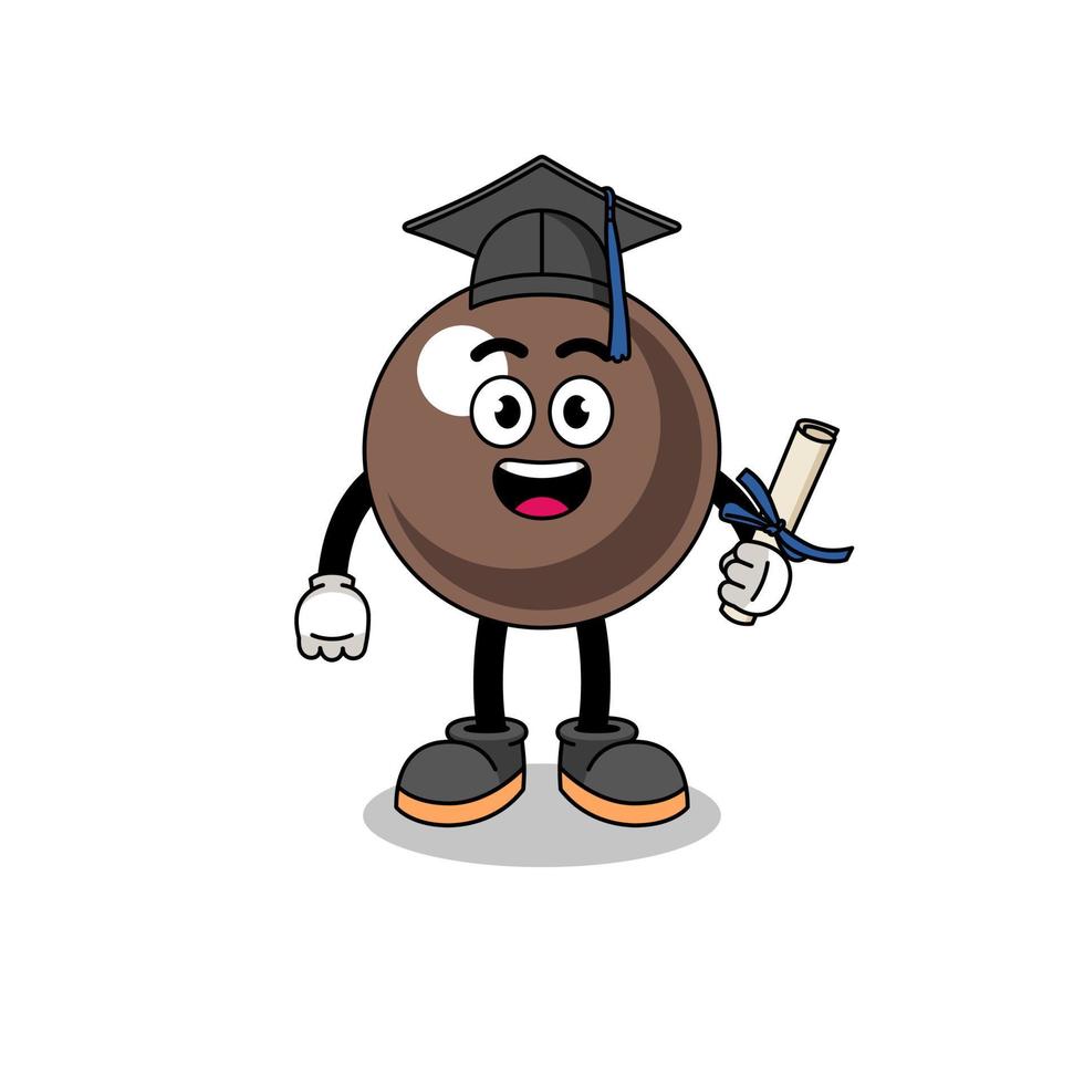 tapioca pearl mascot with graduation pose vector