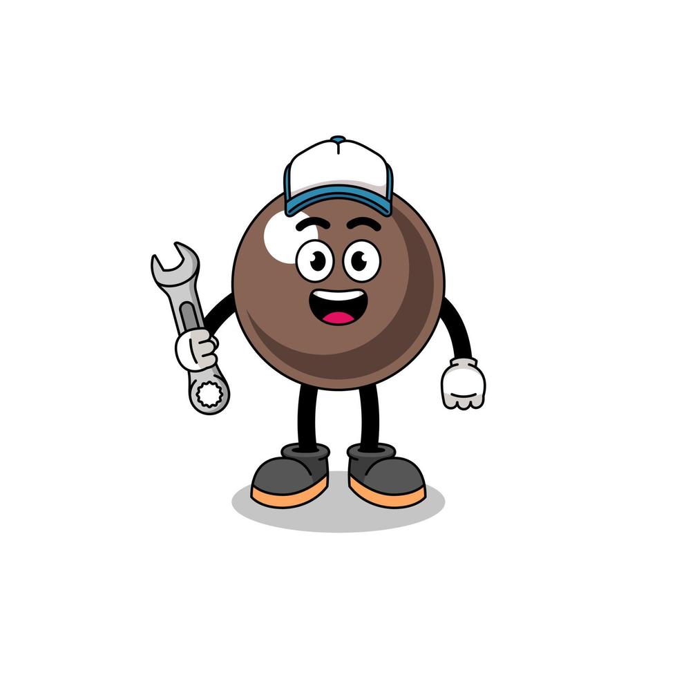 tapioca pearl illustration cartoon as a mechanic vector
