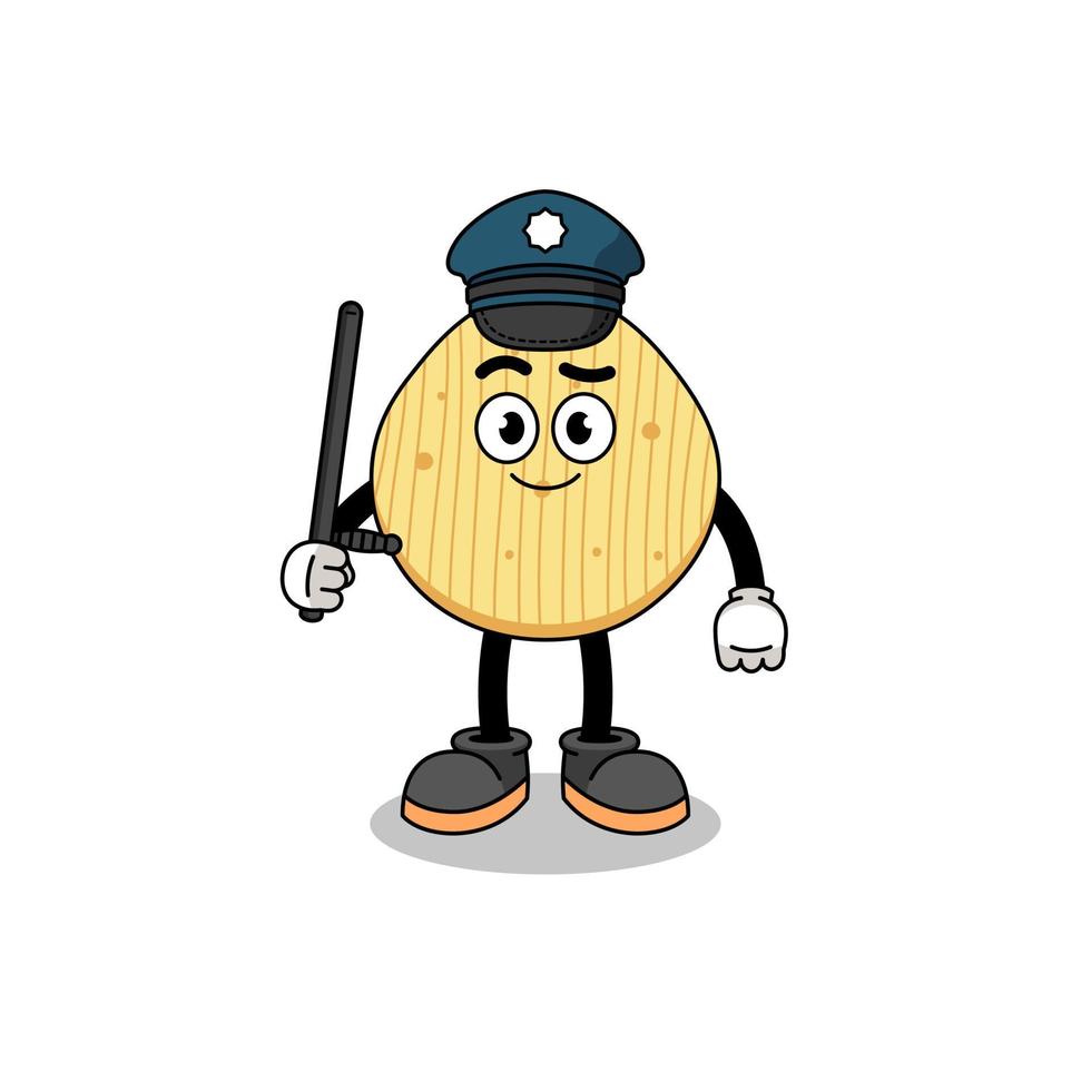 ilustración de dibujos animados de la policía de papas fritas vector