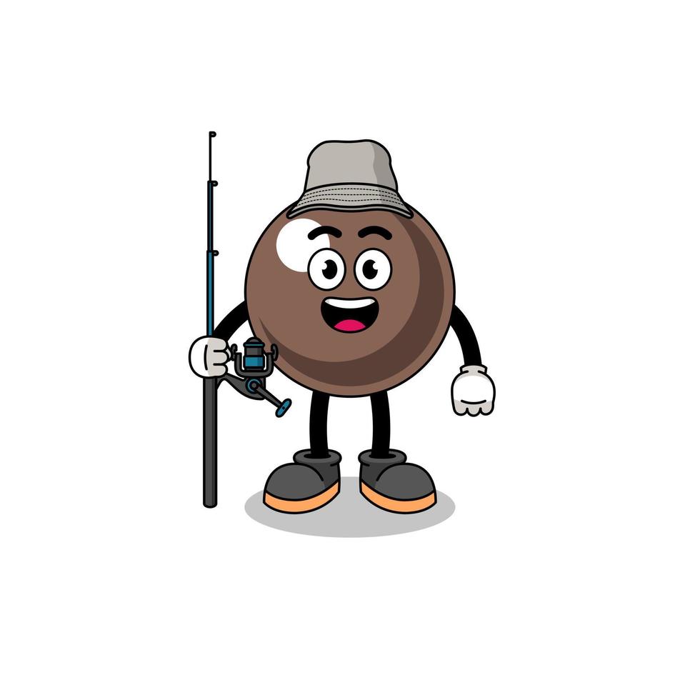 Mascot Illustration of tapioca pearl fisherman vector