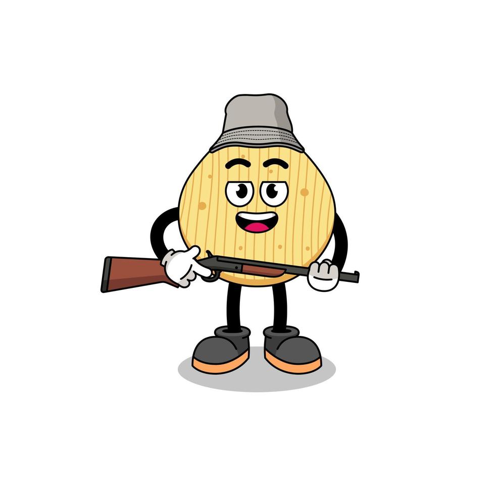 Cartoon Illustration of potato chip hunter vector