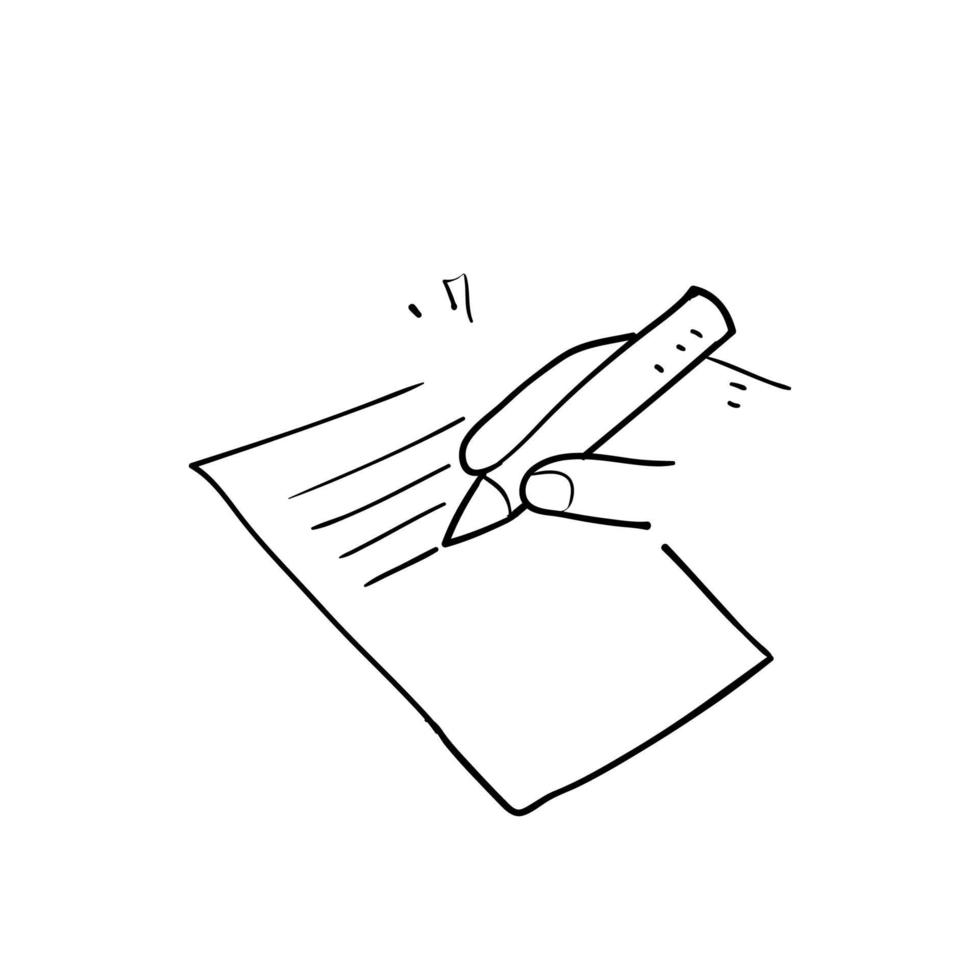 hand drawn doodle pen and paper writing icon symbol for copy writing illustration vector