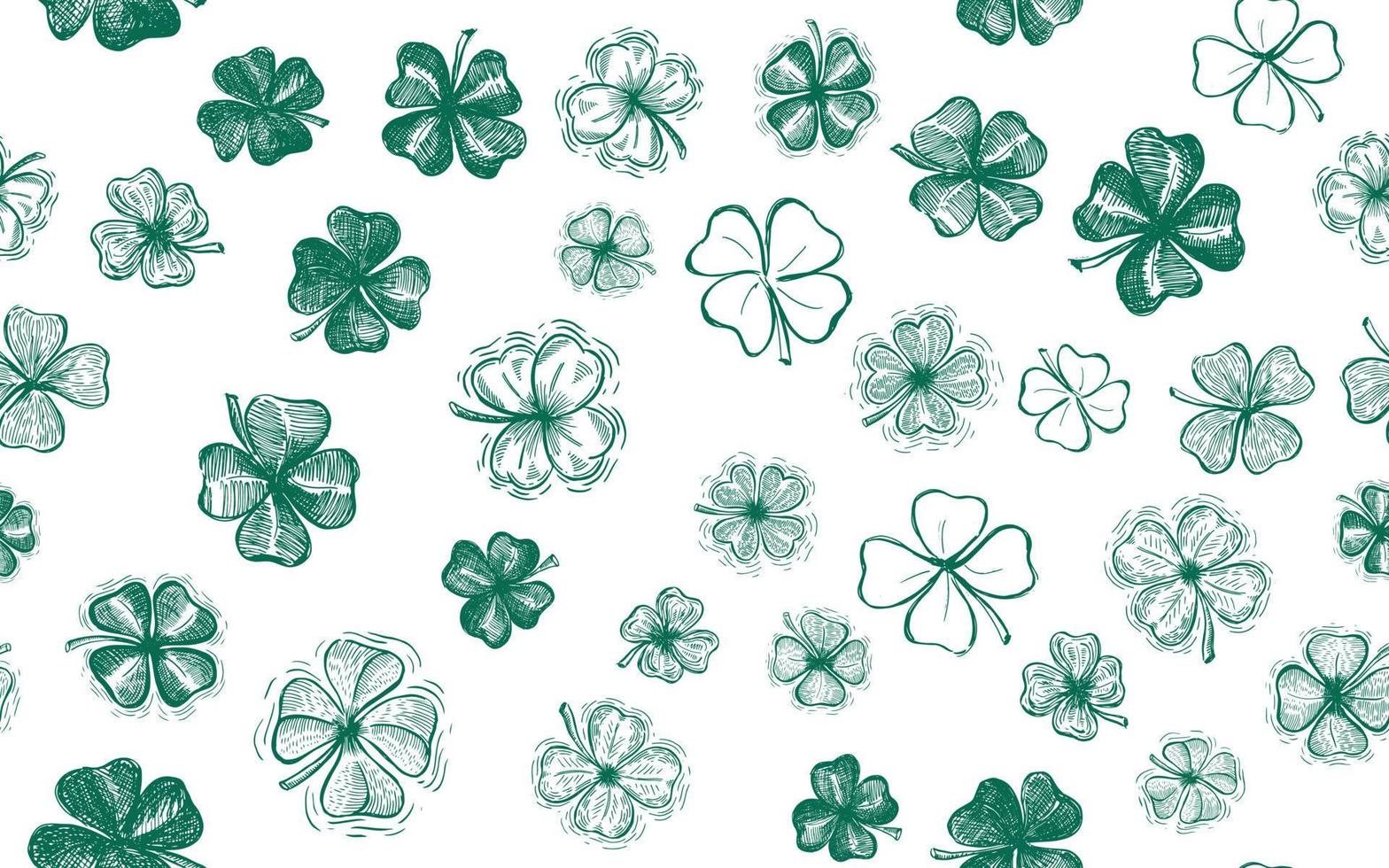 Clover set, St. Patrick's Day. Hand drawn illustrations. Vector. vector