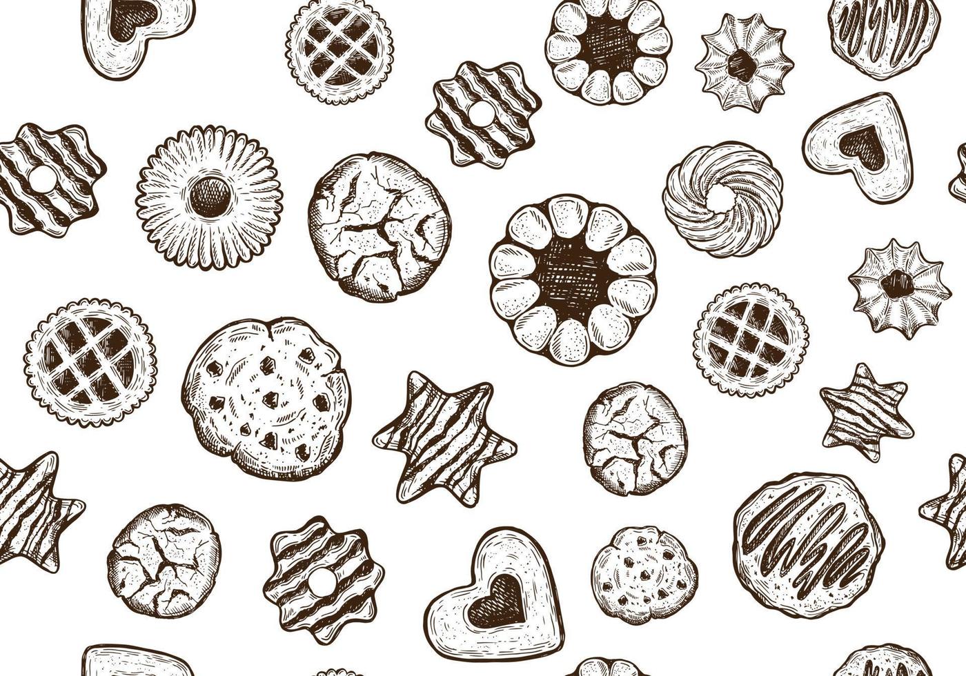 conjunto de galletas ilustración dibujada a mano. vector. vector