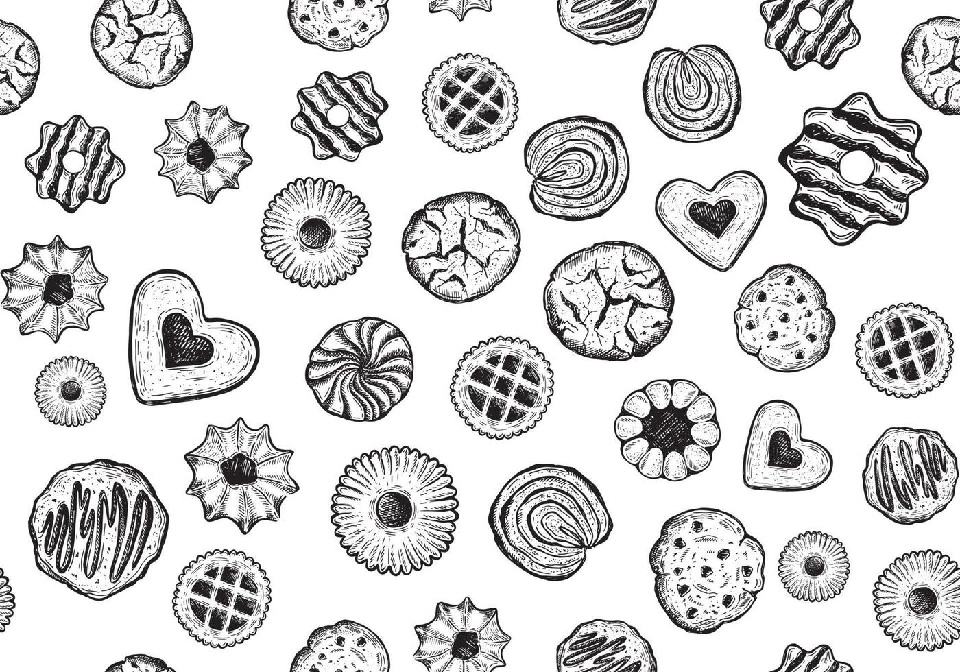 Cookie set hand drawn illustration. Vector. vector