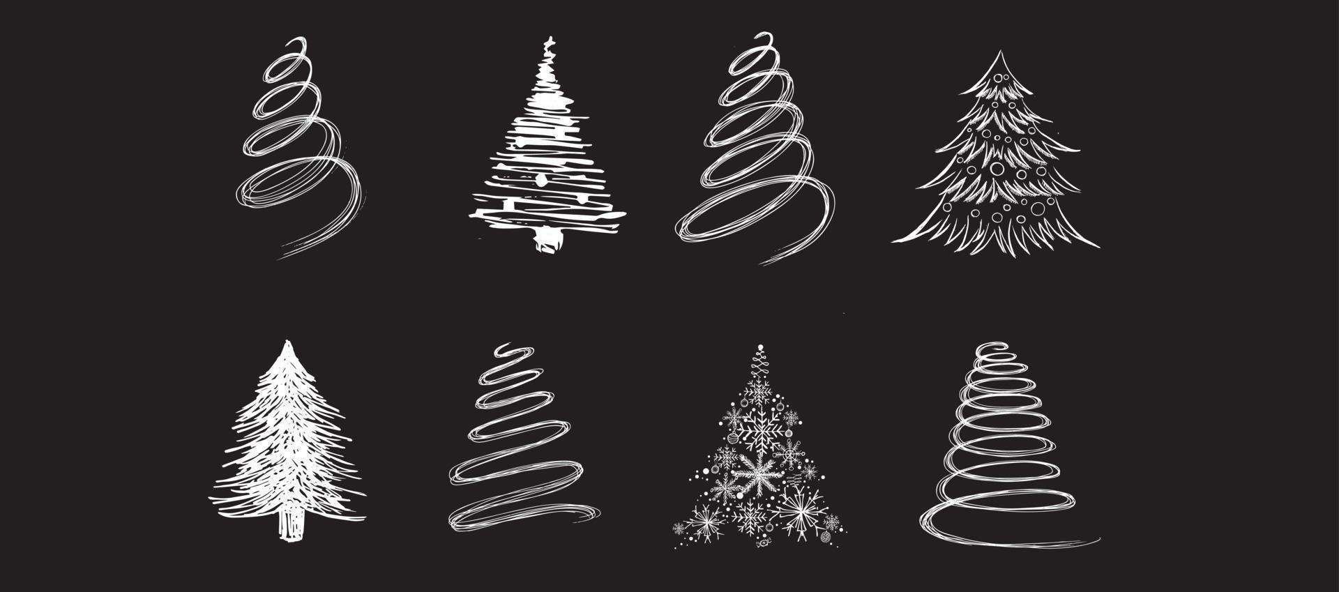 Christmas tree, hand drawn style, vector illustration