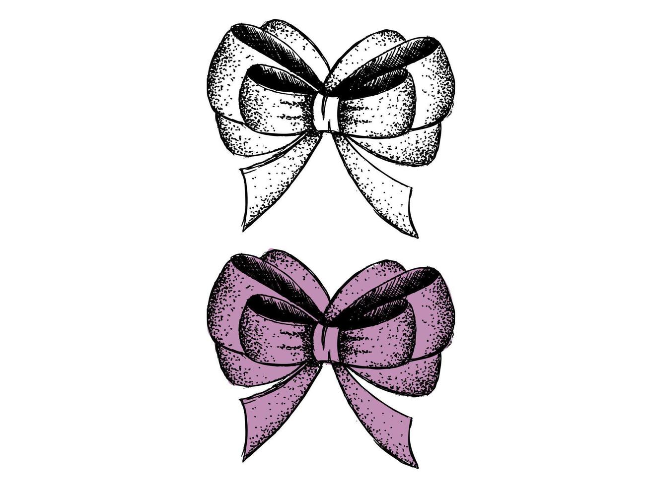 Bow hand drawn illustrations. vector
