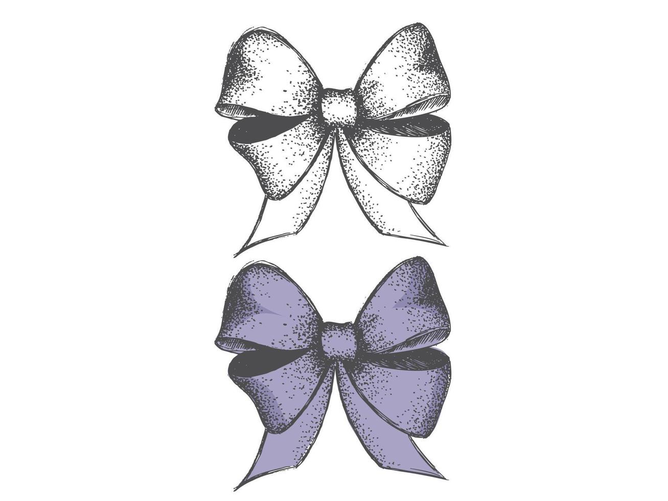 Bow hand drawn illustrations. vector
