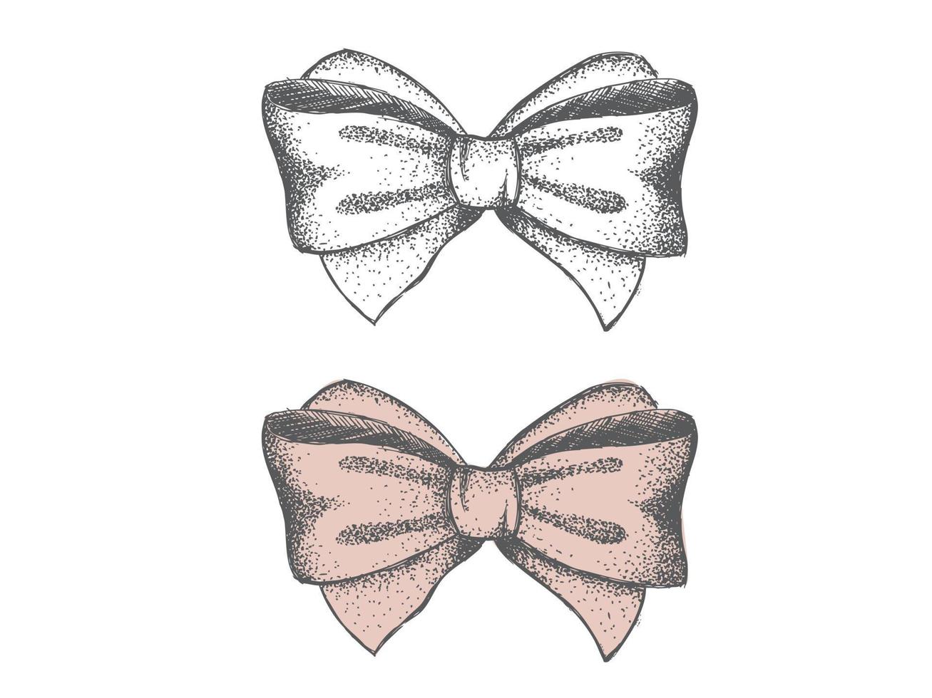 Bow hand drawn illustrations. vector