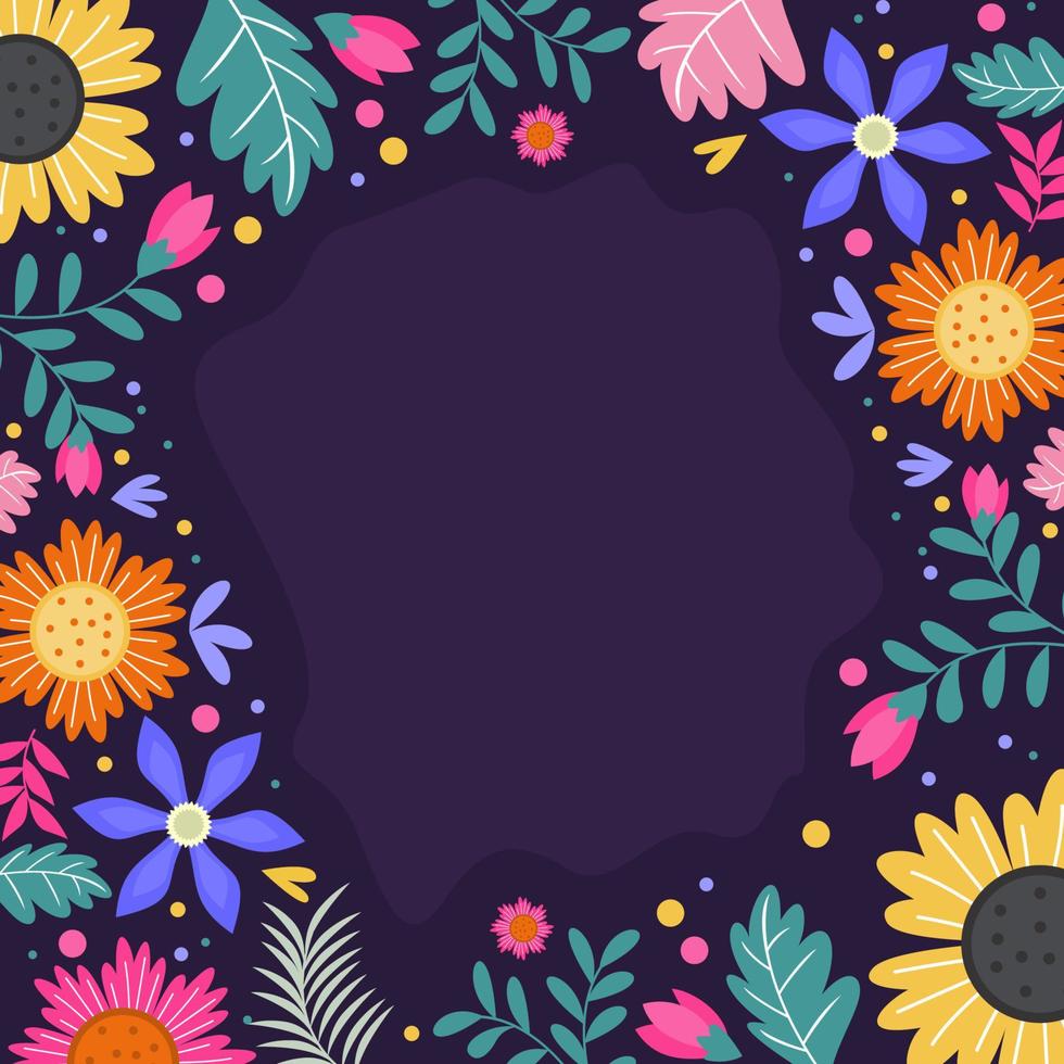 Colorful Summer Floral Border vector