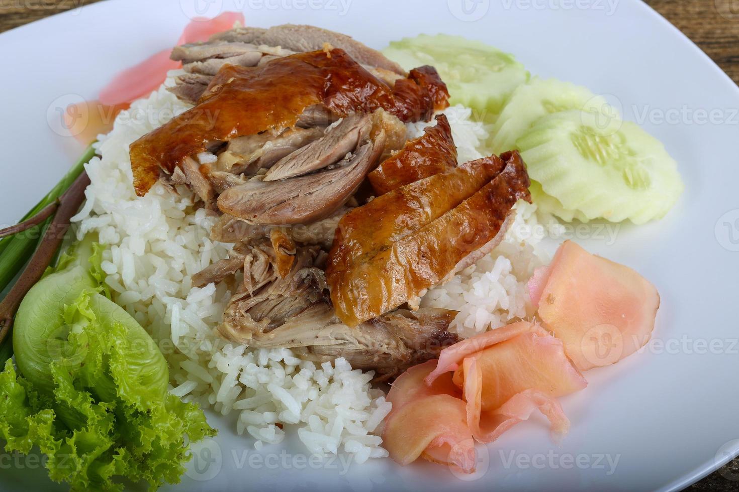 Roasred duck with rice photo