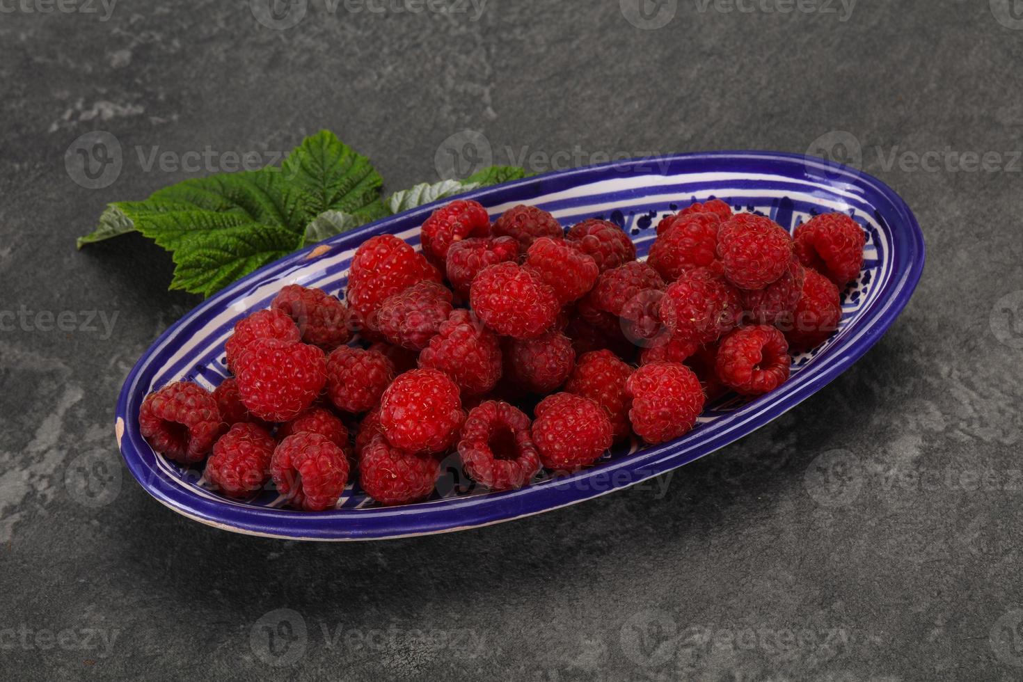 Red bright ripe sweet raspberry photo