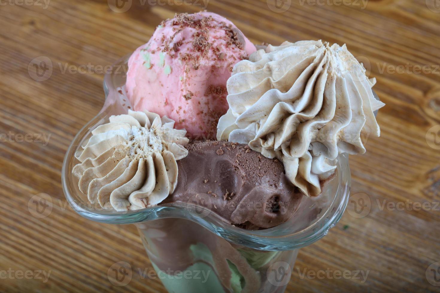 Ice cream in bowl photo
