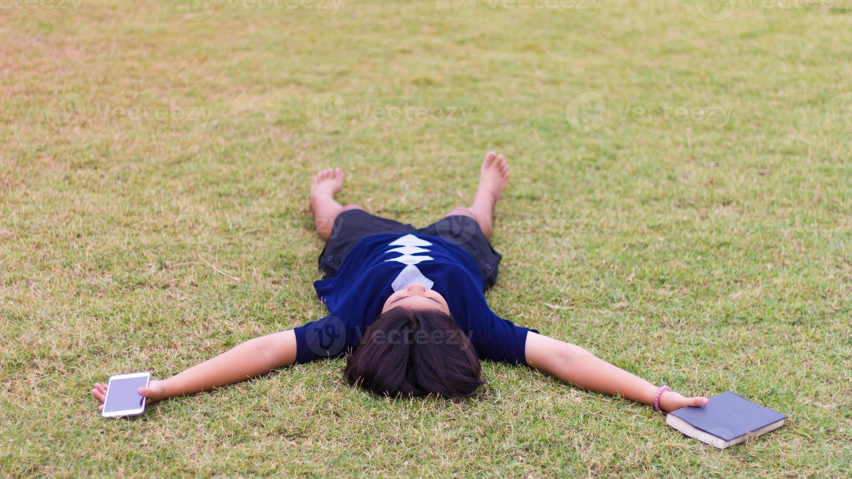 Girl lying relaxed. photo