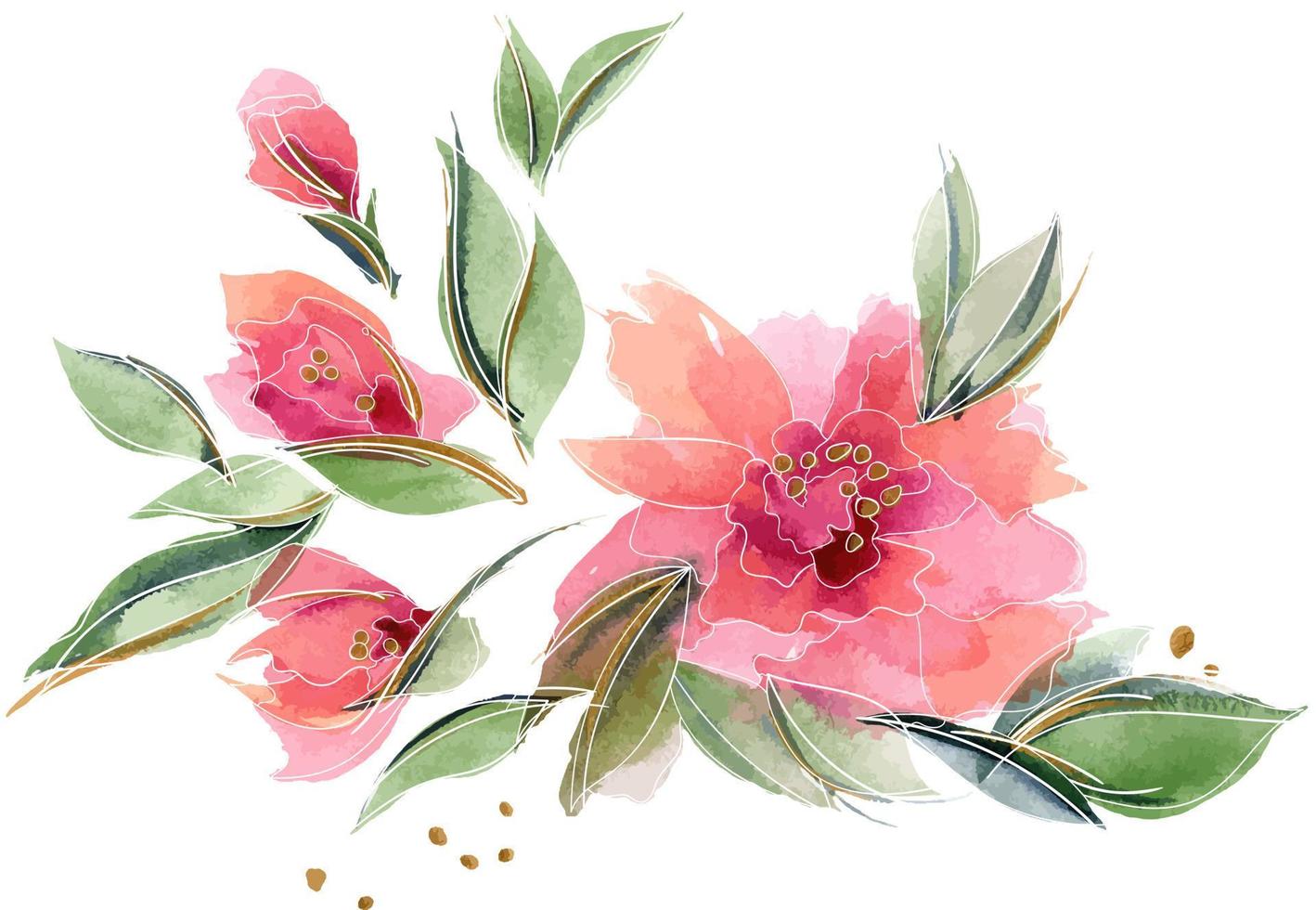 Pink Roses bouquet vector
