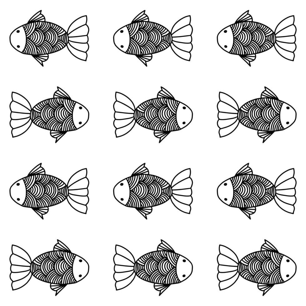 vector fish drawing
