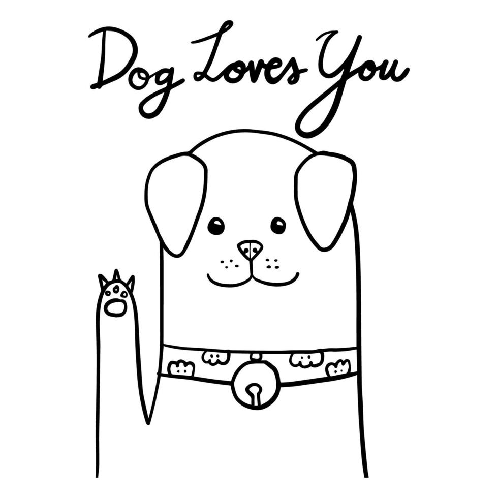 vector dog love you