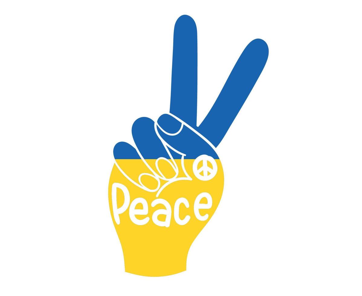 Ukraine Emblem Hand Peace Flag Design National Europe Abstract Symbol Vector illustration
