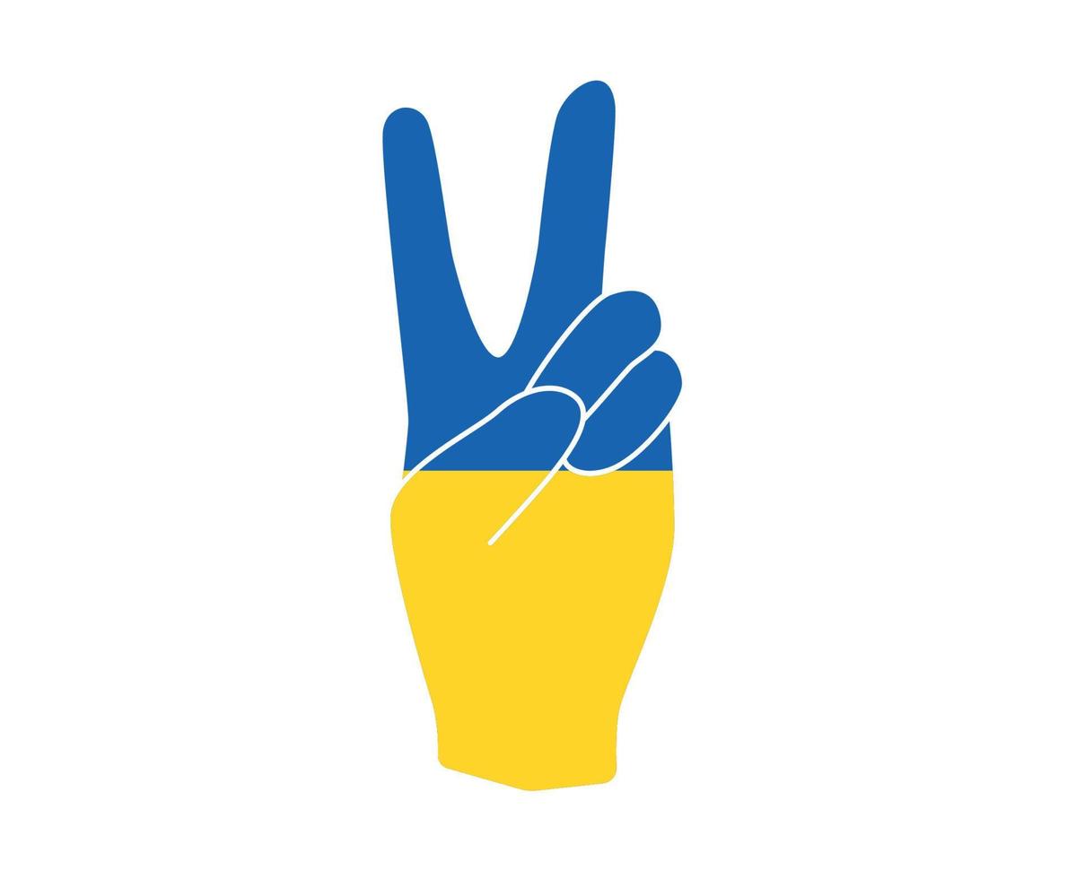 Ukraine Flag Hand Peace Emblem National Europe Abstract Symbol Vector illustration Design