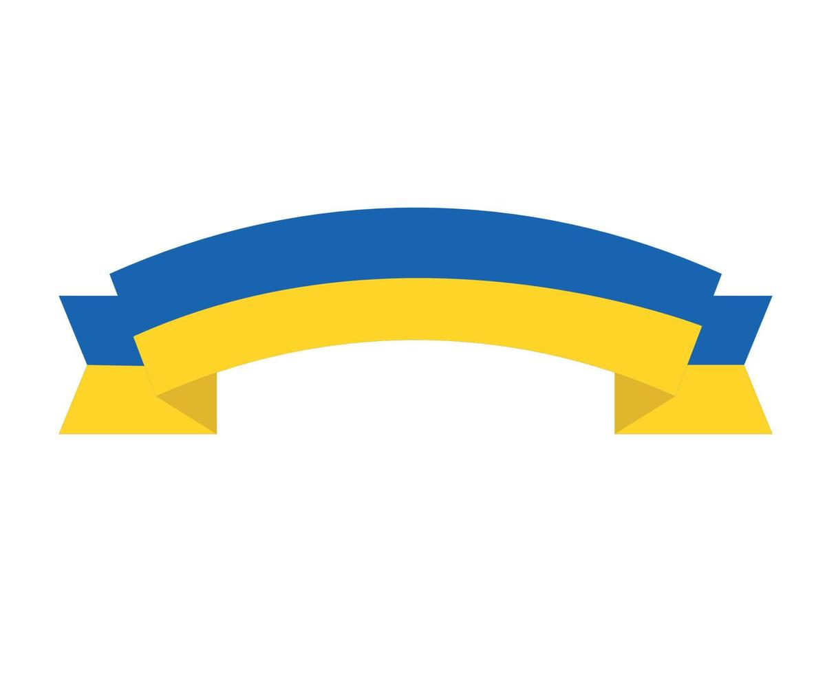 Ukraine Ribbon Flag Emblem Icon Design National Europe Symbol Vector Abstract illustration