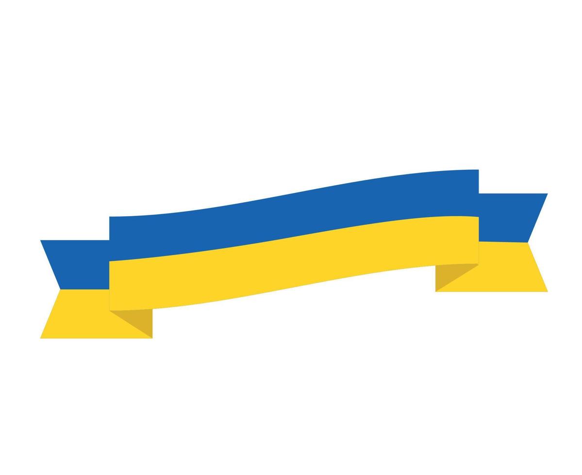 Ukraine Ribbon Flag National Europe Emblem Icon Design Symbol Vector Abstract illustration