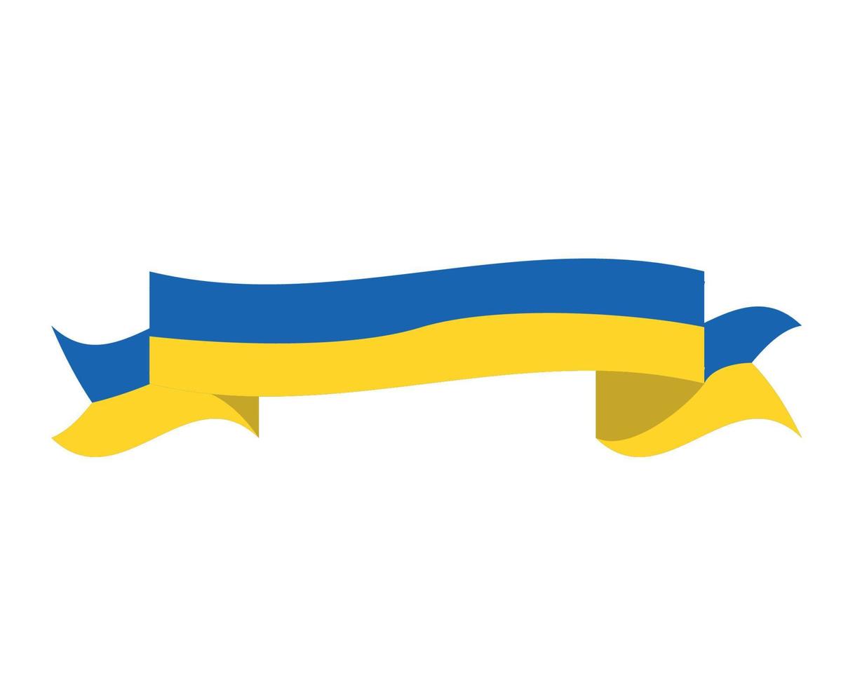 Ukraine Flag National Europe Ribbon Symbol Emblem Abstract Vector illustration Design