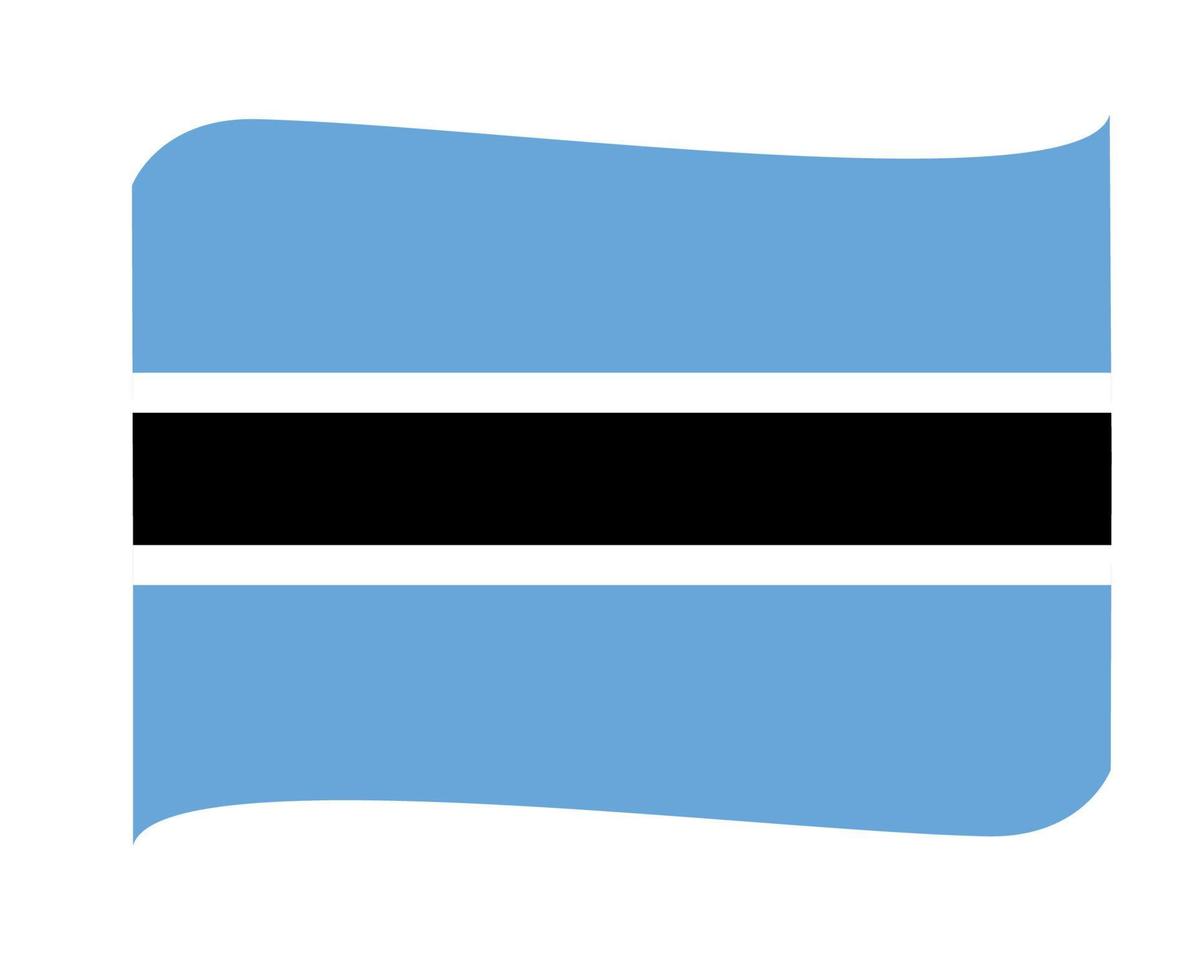 Botswana Flag National Africa Emblem Ribbon Icon Vector Illustration Abstract Design Element