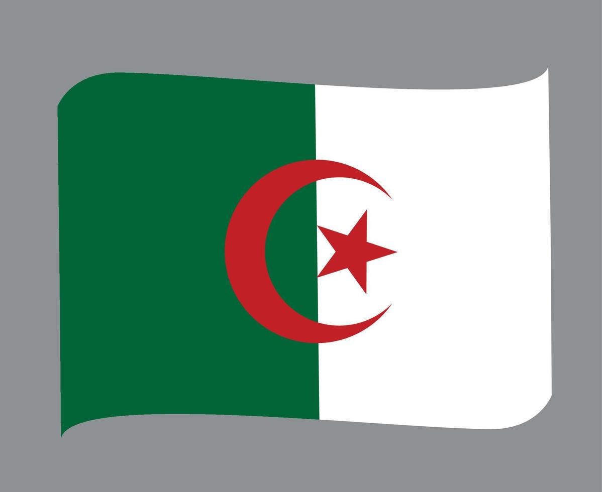 Algeria Flag National Africa Emblem Ribbon Icon Vector Illustration Abstract Design Element