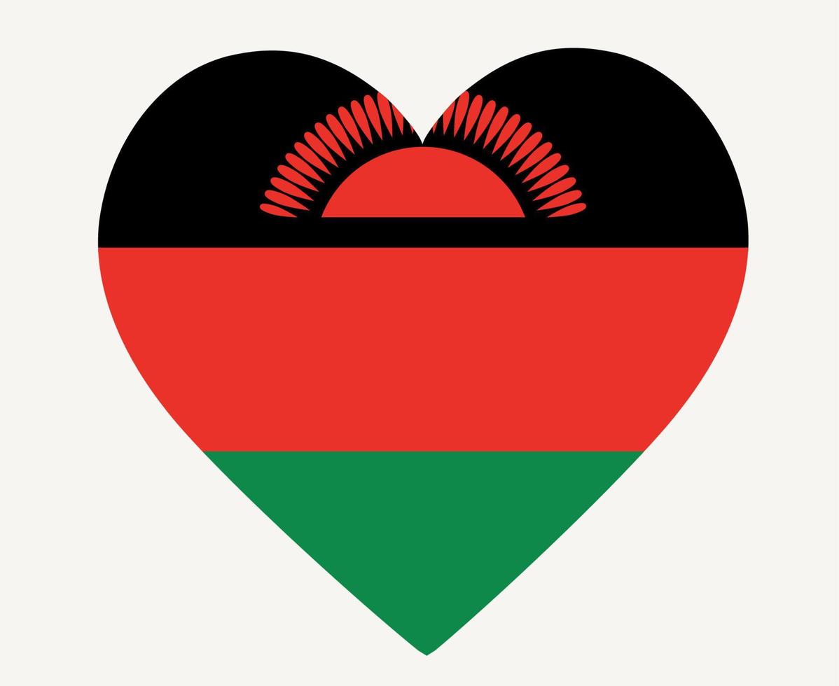 malawi bandera nacional áfrica emblema corazón icono vector ilustración diseño abstracto elemento