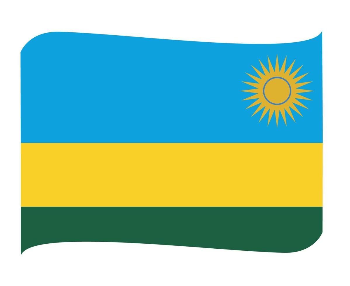 Rwanda Flag National Africa Emblem Ribbon Icon Vector Illustration Abstract Design Element