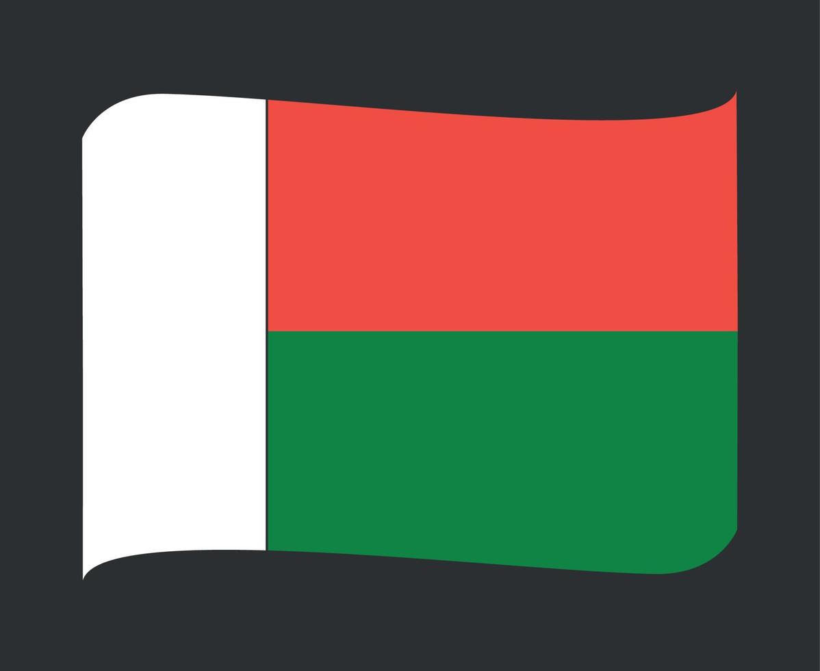 Madagascar Flag National Africa Emblem Ribbon Icon Vector Illustration Abstract Design Element