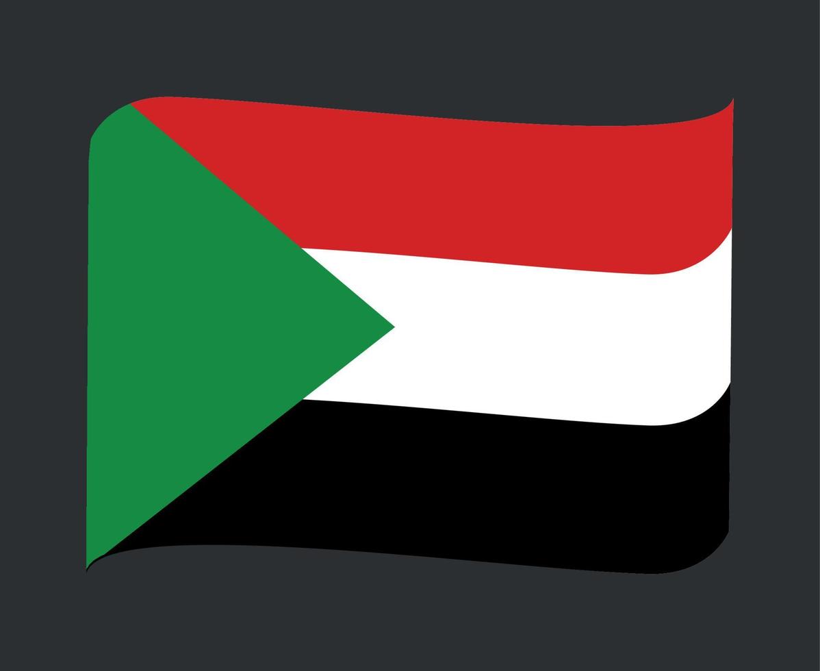 Sudan Flag National Africa Emblem Ribbon Icon Vector Illustration Abstract Design Element