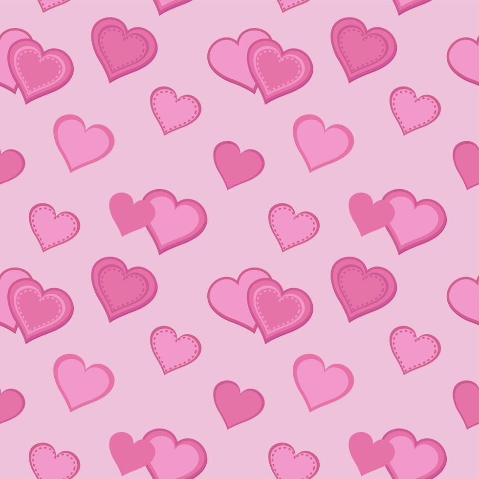 Geometric seamless simple texture from hearts, abstract background, pattern vector