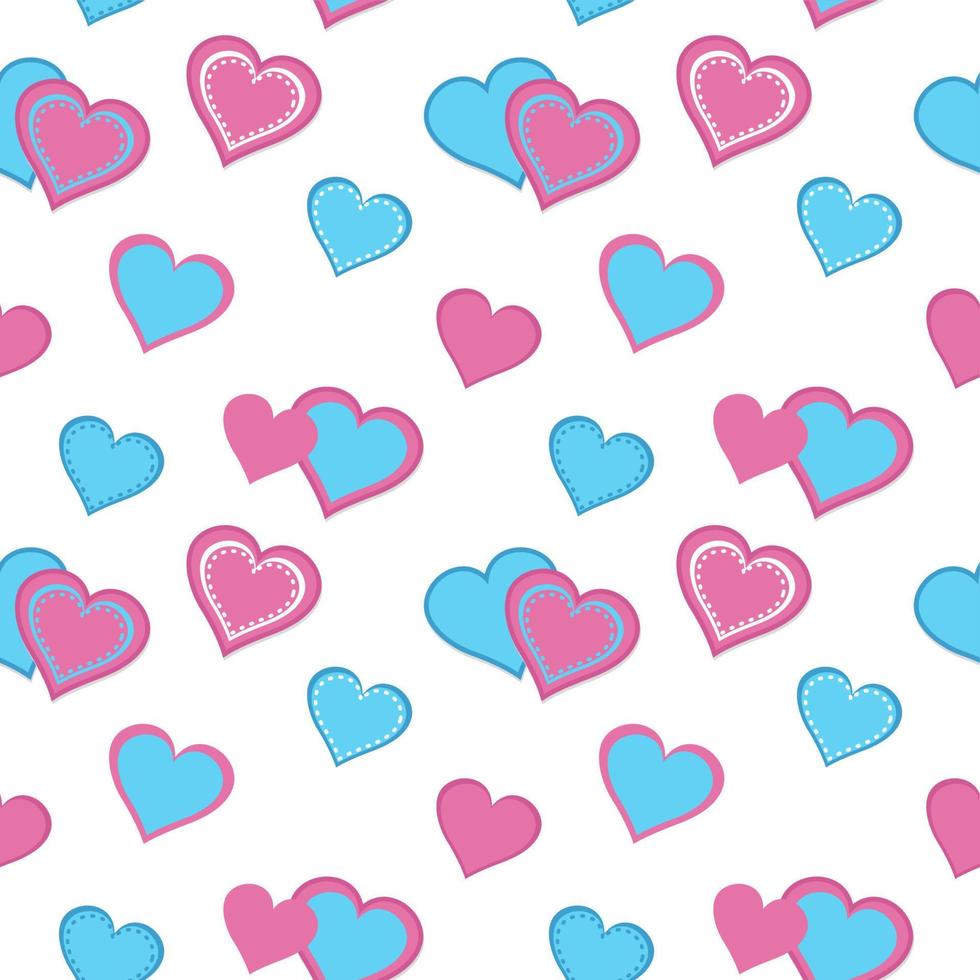 Geometric seamless simple texture from hearts, abstract background, pattern vector