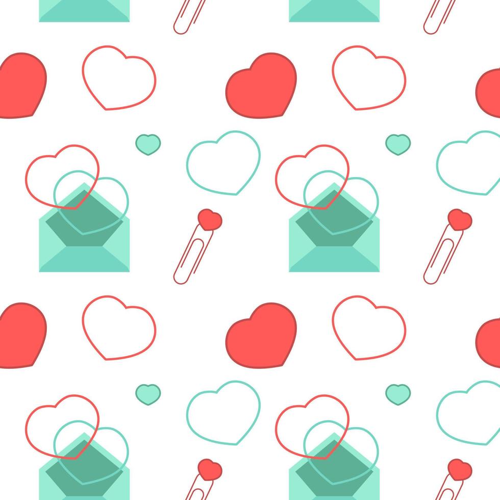 Geometric seamless simple texture from hearts, abstract background, pattern vector