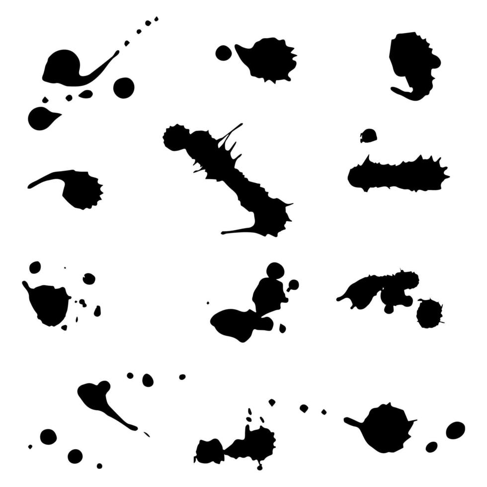 Set of Vector ink blots. Grunge design element